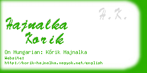 hajnalka korik business card