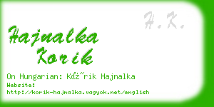hajnalka korik business card
